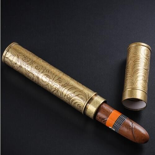 1pcs Vintage Metal Cigar Tube Jar Outdoor Holder Portable Travel Cigar Humidor For Cigars