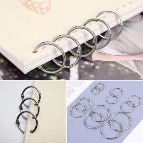 10pcs/lot 25/30/35/40/45/50mm Metal Loose Leaf Book Binder Hoop Ring Multifunctional Keychain Circle DIY Album Scrapbook C26