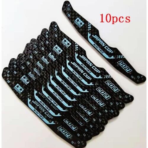 10pcs J-CUP 2021 HG Carbon Front Plate 1.5mm Guide Roller Setting Stay 95144 with Blue Word for Tamiya Mini 4WD Car