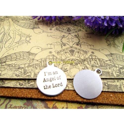 10pcs-stainless steel Charms " I "m an angel of the lord " DIY Charms Pendants for necklace/bracelet/keychain DIY jewelry