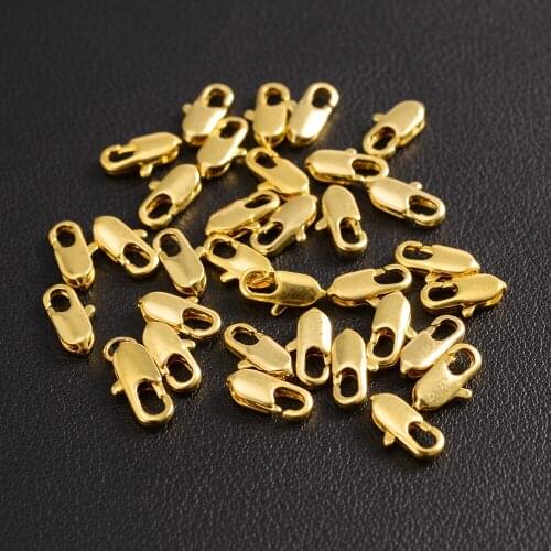100PCS Metal Lobster Clasps Hooks With Jump Rings Gold Color End Clasps Connectors Necklace Findings Jewelry Making