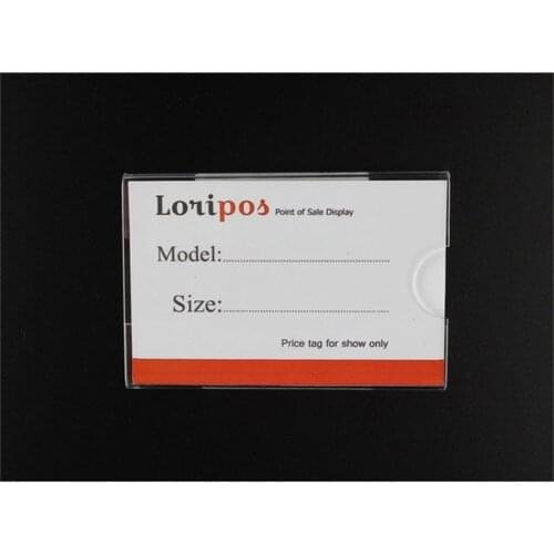 12*8cm 20 pcs T 2MM Acrylic lable holder price tag name card label frame adhesive wall shelf sign cover frame