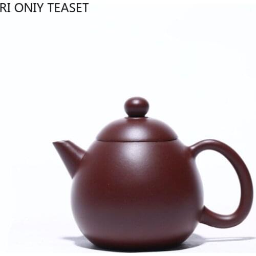 120ml Authentic Yixing Purple Clay Teapots Raw Ore Zhu Mud Kettle Handmade Dragon Egg Tea Pot Tea Table Drinkware Accessories