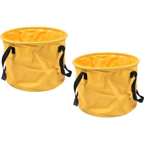2pcs Folding Fishing Buckets Fishing Pail Fish Bucket Water Carrier Bag Outdoor Hiking Camping Hunting Travel Water Basin