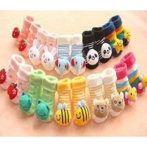 2020 Winter Autumn Baby Socks Lovely Cartoon Animals Shape Toddler Kids Floor Children Non slip Warm lot Sock 6pair