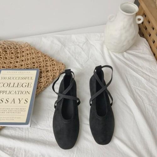 2020 spring autumn elegant sweet style solid color wild retro light Elastic band flat shoes women dating must-have W33-90