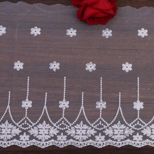 30Yards White Lace Trim High Quality Wedding Fabric Handmade DIY Clothes Accessories Sewing Fabric 32cm Width
