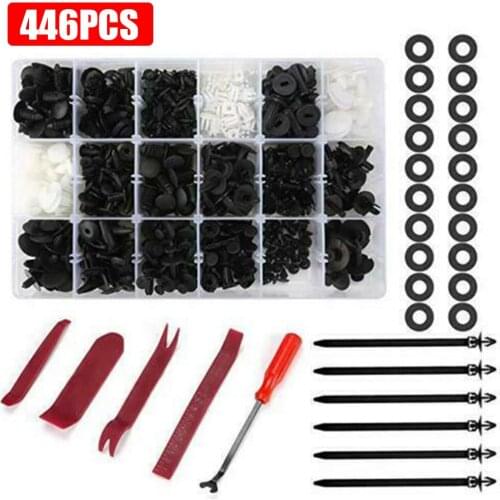 446pcs Durable Car Buckle Clips Fasteners Bumper Kit Car Retainer Bumper Kits