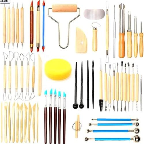 61 piece clay tool set carving ceramic clay tools