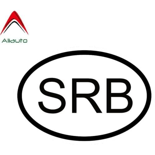 Aliauto Personality Car Sticker Srb Serbia Country Code Oval Vinyl Waterproof Sunscreen Anti-UV Decal Black/Silver,14cm*9cm