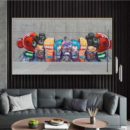 Banksy Robot Family Nursery Funny Posters And Prints Canvas Painting Fine Cuadros Picture For Kids Room Home Decor