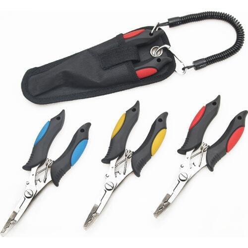 Free Shipping Fishing Pliers Stainless steel Fish Use Scissors Fishing Tools17cm 160g Lanyard and cloth bag Pesca