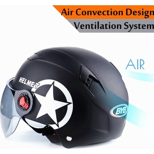 Motorcycle Helmet For Men & Women Scooter Bike Open Face Half Baseball Cap Anti-UV Safety Hard Hat Motocross Helmets Headwear