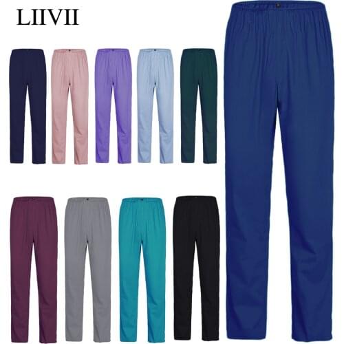New Fashion Summer Breathable Stretch Solid Color Work Pants Doctor Nurse Uniform Pants Dental Care Scrub Pants Nurse Uniform