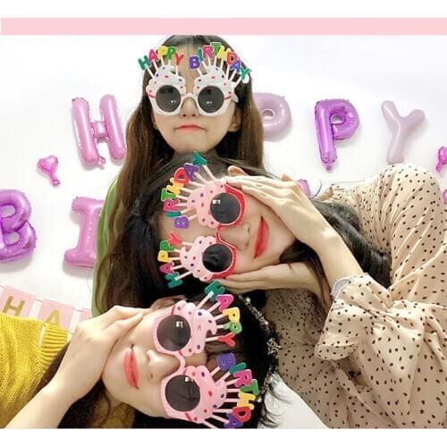 Children Adult Flower Sunglasses Ladies PC Frame Party Birthday Decoration Sunglasses Female Red Pink Funny Birthday Glasses