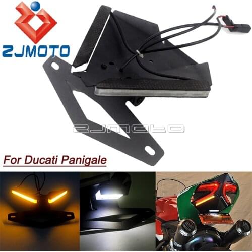 For Ducati 1199 1299 899 959 Panigale Tail Tidy Fender Eliminator Kits Motorcycle LED Turn Signals Light License Plate Bracket