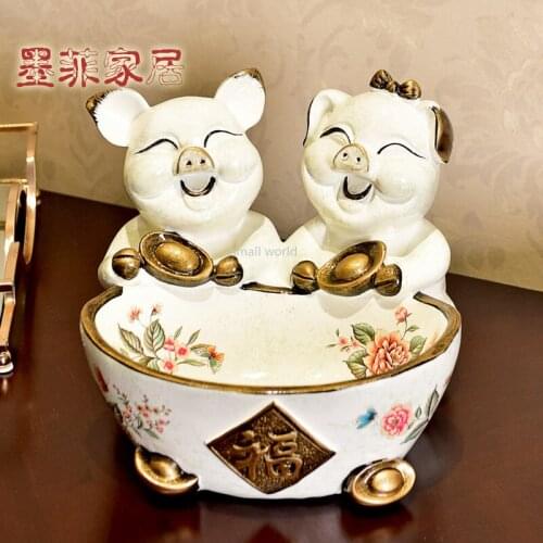 Nut storage tray porch key storage tray ornaments trays decorative Fruit plate Cute dog Desktop decoration Jewelry storage box