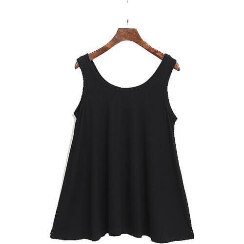 Leisure Cotton Women Tank Tops T Shirt Solid Plus Size Casual Sleeveless Tank Top Summer Loose Elastic Hot Sale Tops Tees