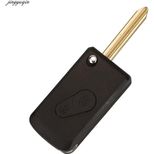 Jingyuqin 10pcs Remote Car Key Case Shell Refit For Citroen C-Elysee 2 Buttons Cross Blade Fob Replacement