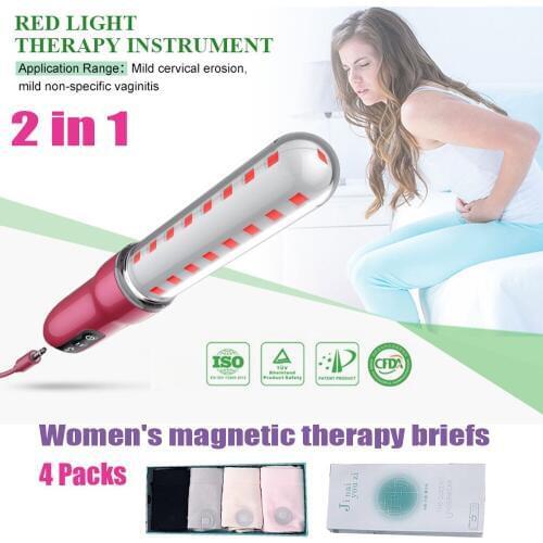 LASTEK Gynecological Laser Treatment Device Vaginal Tightening Massage Stick + 4Pcs Womens Quantum Plant Magnetic Therapy Briefs