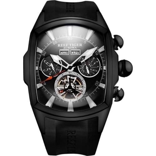 Reef Tiger men automatic watch,mens military wrist watches man luxury wristwatch sport montre military timepiece black clock