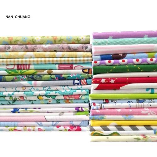 Nanchuang 15Pcs Random Cotton Fabric Patchwork For Quilting Tissue Needlework Materials For Dolls Craft Cloth 20x24cm 15Pcs/Lot