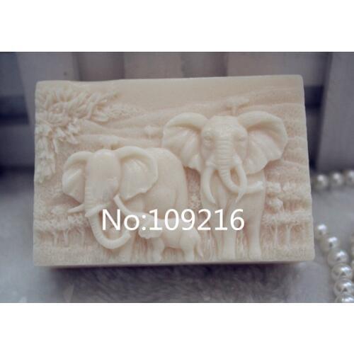 Wholesale!!!1pcs Elephant Lovers(zx124) Silicone Handmade Soap Mold Crafts DIY Mould