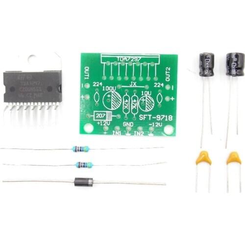 1set TDA7297 amplifier board spare parts dc 12v grade 2.0 dual audio encoding 15w electronic diy kit
