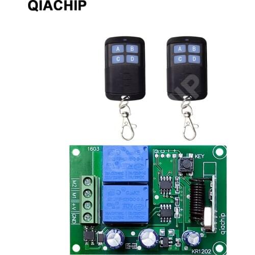 QIACHIP 433MHz Universal Wireless Remote Control DC 12V 1CH Relay Receiver Module RF Switch 1 Button Remote Control Gate Garage