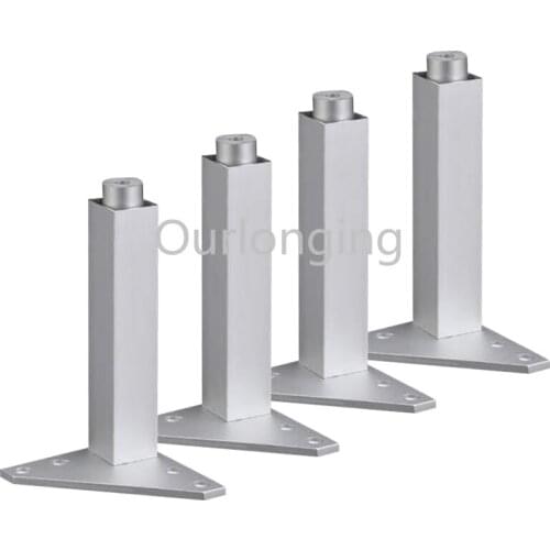 4PCS Adjustable Silver Aluminum Alloy Triangle Base Furniture Legs Cabinet Sofa Feet