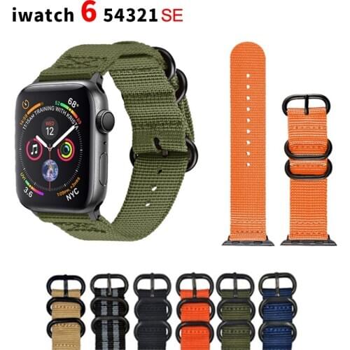 2021 Nylon Band For Apple Watch Series 6 5 SE 44/40/38/42mm Sport Bracelet Strap For Apple Watch 4 3 2 1 iWatch Loop Accessories
