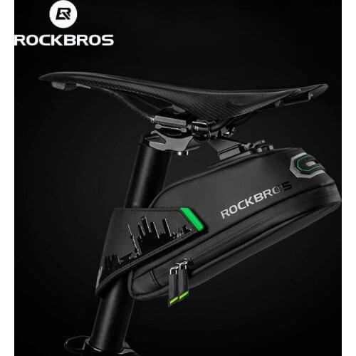 ROCKBROS Rainproof Bicycle Bag Shockproof Bike Saddle Bag For Refletive Rear Large Capatity Seatpost MTB Bike Bag Accessories