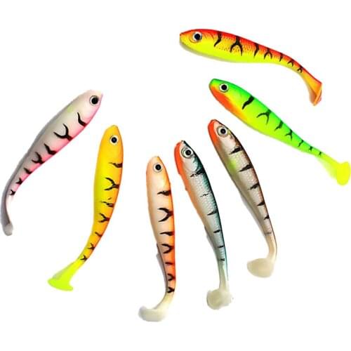 5 Pieces Of 70MM 2.1G Fishing Supplies Sea Fishing Swing Sinking Silicone Artificial Soft Bait Fishing Accessories