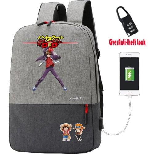 Anime High School DxD Backpack student book Bags teenagers USB Charging Anti-theft Knapsack UNISEX Laptop bag Travel backpack