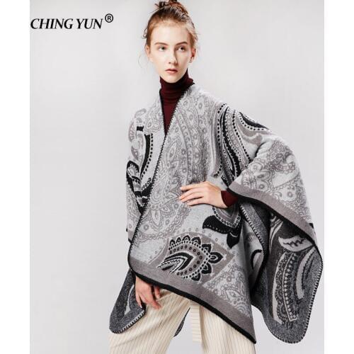 CHINGYUN New winter scarf fashion pure cashmere decorative woman warm lady shawls ponchos capes 2018 designer brand soft scarves