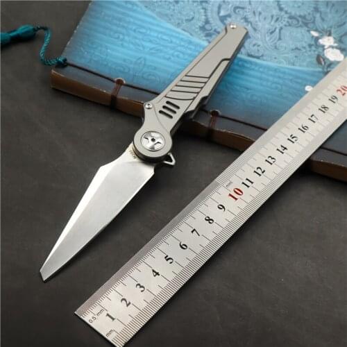 M390 Steel Folding Knife TC4 Titanium Alloy Handle Camping Sharp Hunting Knife Outdoor Survival Defense Tool EDC Fruit knife