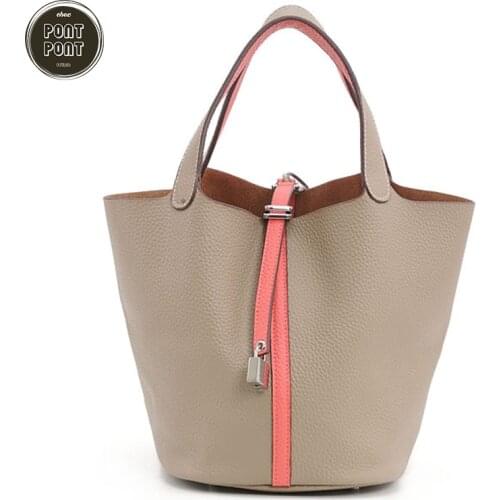 Genuine Leather Multi Color Bucket Large Small Handbag Fashionable Bag For Women Designer Female Ladies sac a main femme bolsas