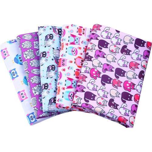 50*140CM owl pattern Polyester cotton Fabric Patchwor Printed for Tissue Kids Home Textile for Sewing Doll Dress Curtain