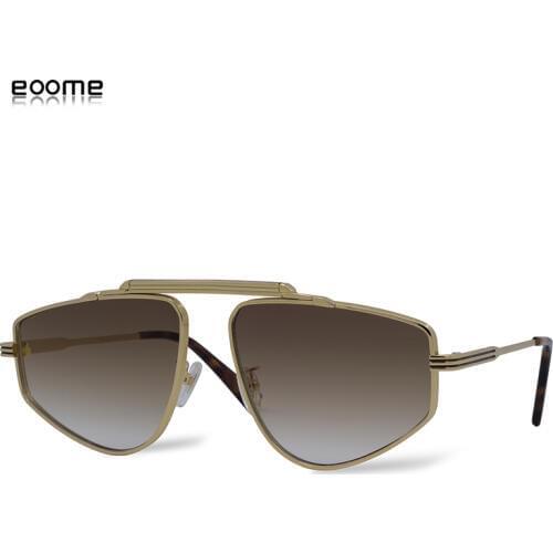 Vintage geometric Triangle Shape Women Metal Sunglass Cat Eyes butterfly lens For Small Face high quality top model with case