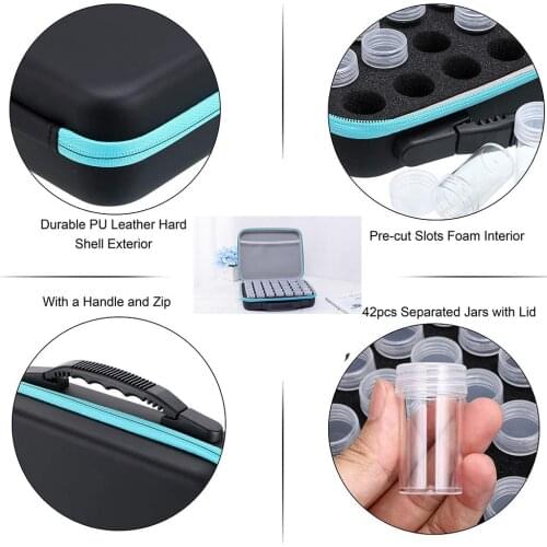 42 bottles diamond painting tool storage Box zipper design shockproof and durable Diamond Embroidery Cross Stitch Accessories