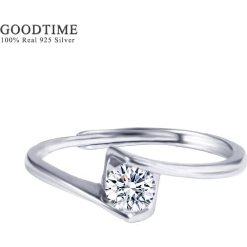 Trendy Ring 100% Pure 925 Sterling Silver Engagement Ring Zirconia Rings Fashion Jewelry For Women Girl Bride Wedding Party