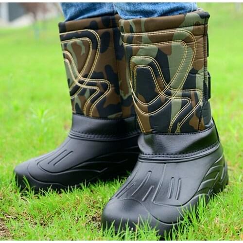 Winter Fishing Non-slip Warm Snow Shoes Men Outdoor Trekking Camping Hunting Hiking Skiing Sport Waterproof Thermal Labor Boots