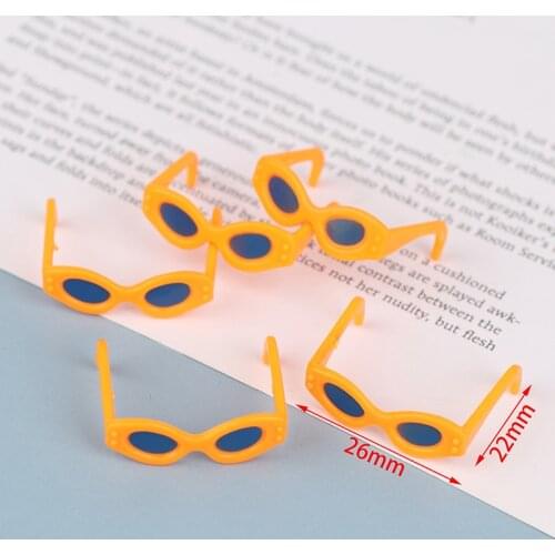 1/2/5Pcs Plastic Fashion Doll Cool Glasses Sunglasses Retro Doll Glasses 30*20mm