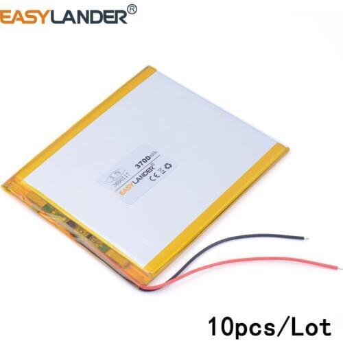 10pcs /Lot 3.7 V 3690117 3700mah lithium Li ion polymer rechargeable battery Tablet Pc DIY Power mobile Power bank PAD DVD