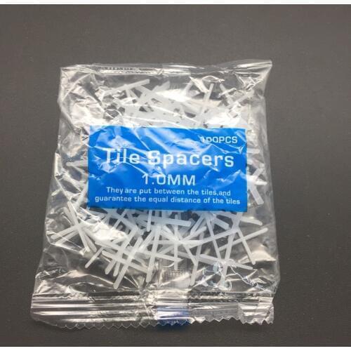 100pcs Tile Spacer Cross Plastic 1.0mm Tiling Ceramic Tilers Plumbers White