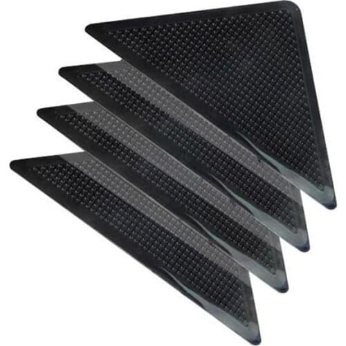 4pcs/lot Washable Rug Gripper Anti Slip Sticker For Mat Carpet Pad Triangular Non Slip Reusable Sticker for Hardwood Floors