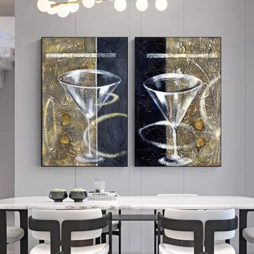 Nordic Art Abstract Glasses Wall Art Canvas Painting Modern Pictures For Living Room Posters and Prints Home Decor Unframed