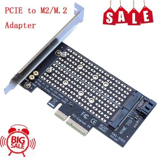 Add On Cards PCIE to M2/M.2 Adapter SATA M.2 SSD PCIE Adapter NVME/M2 PCI E Adapter SSD M2 to SATA PCI-E Card M Key +B Key