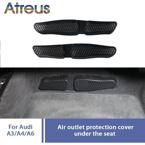Atreus 2PCS For AUDI A4 B8 S4 RS4 Audi A3 8V Car Seat AC Heater Air Conditioner Duct Grille Vent Outlet Cover Protective Sticker