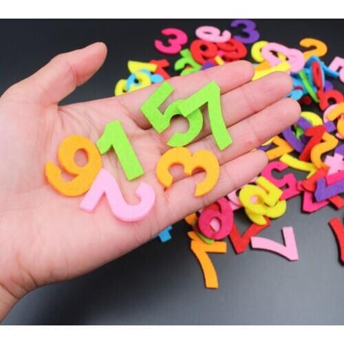 Children Alphabet Early Education Handmade Felt 50pcs Mix Digital Letters Wool Felt Pads Fabric Crafts Name Learning Patches